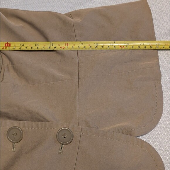Loft Ann Taylor Women's Size 12 Button Front Tan Lightweight Collar Short Jacket - Picture 4 of 7